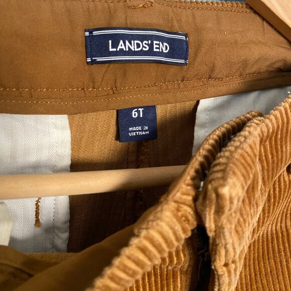 6T Wide Leg Cropped Wide Rib Corduroy Pant, Lands' End - Picture 2 of 4